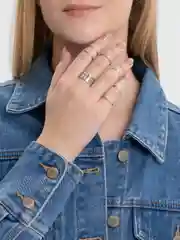 Серебряный набор женских колец, 7 штук