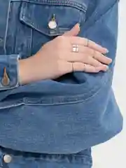 Серебряный набор женских колец, 7 штук