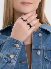 Черный кольцо на Новый год, набор 3 штуки