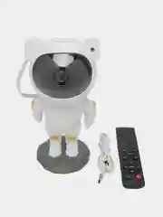 Белый детский ночник, проектор звездное небо "Космонавт"
