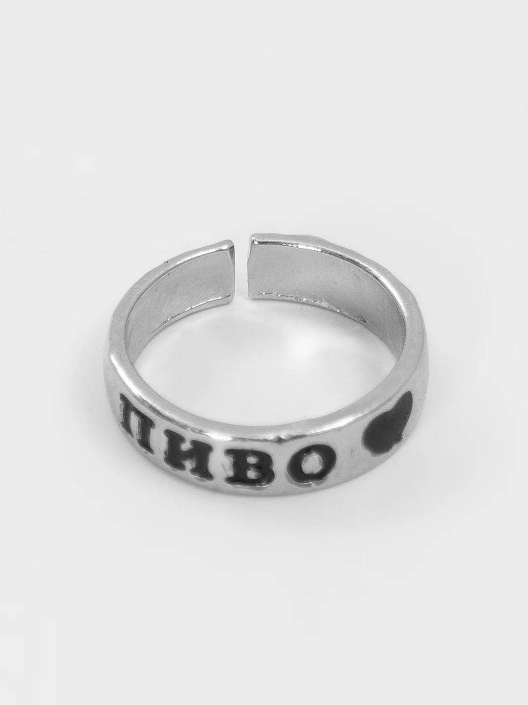 Серебряный кольцо "Пиво", "Виски", "Водка"