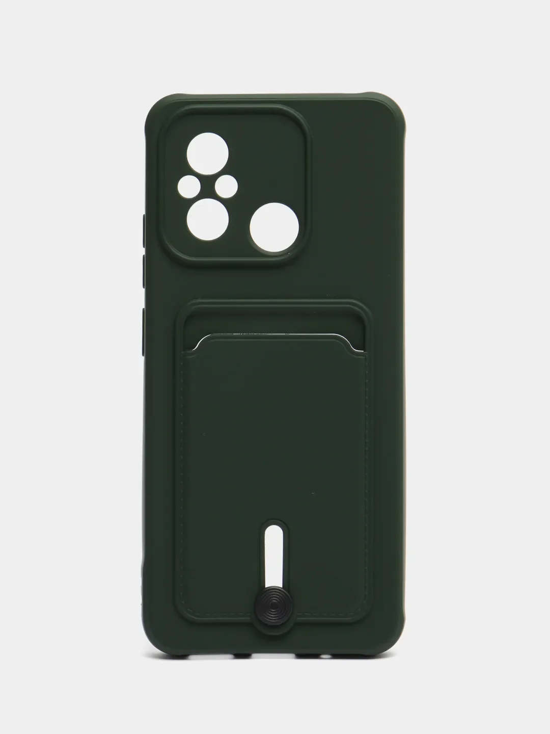 Красный чехол для Xiaomi Redmi 12C (Сяоми Редми 12С), с карманом для карт