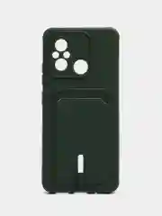 Красный чехол для Xiaomi Redmi 12C (Сяоми Редми 12С), с карманом для карт