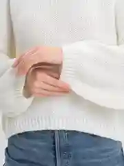 Белый свитер женский модный, уютный, теплый, однотонный, оверсайз/oversize, единый размер