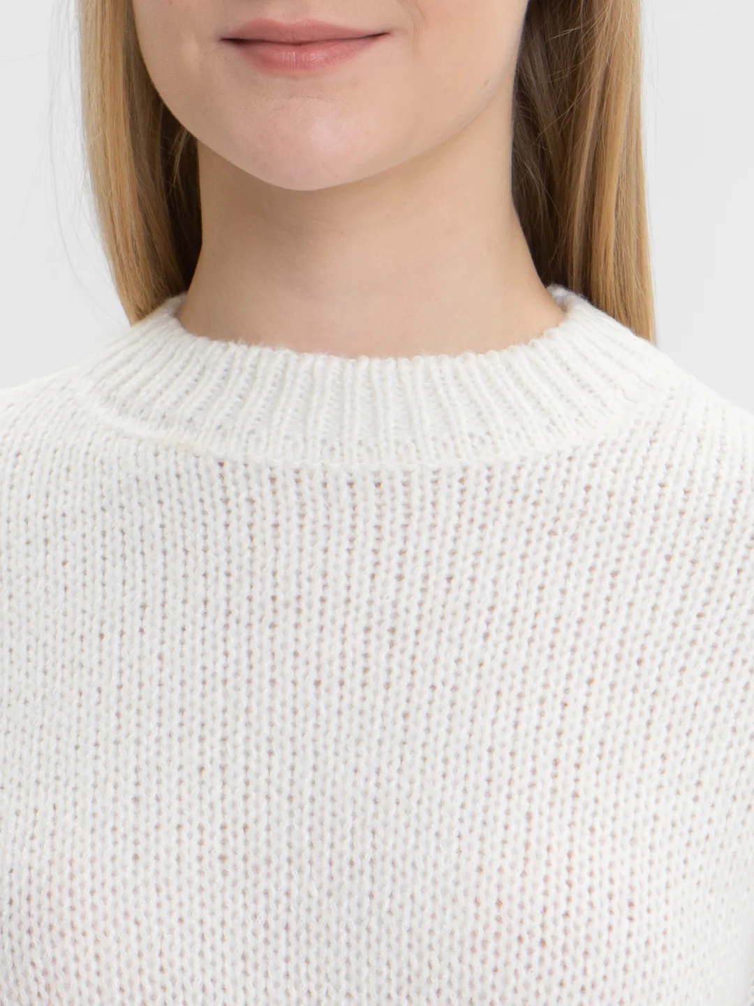 Белый свитер женский модный, уютный, теплый, однотонный, оверсайз/oversize, единый размер