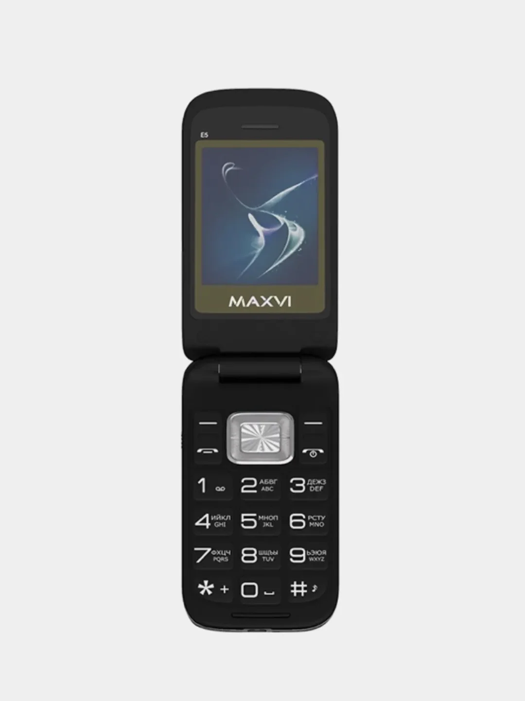 Черный кнопочный телефон-раскладушка Maxvi E5, с камерой, аккумулятор 1500 мАч