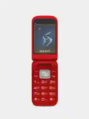 Красный кнопочный телефон-раскладушка Maxvi E5, с камерой, аккумулятор 1500 мАч