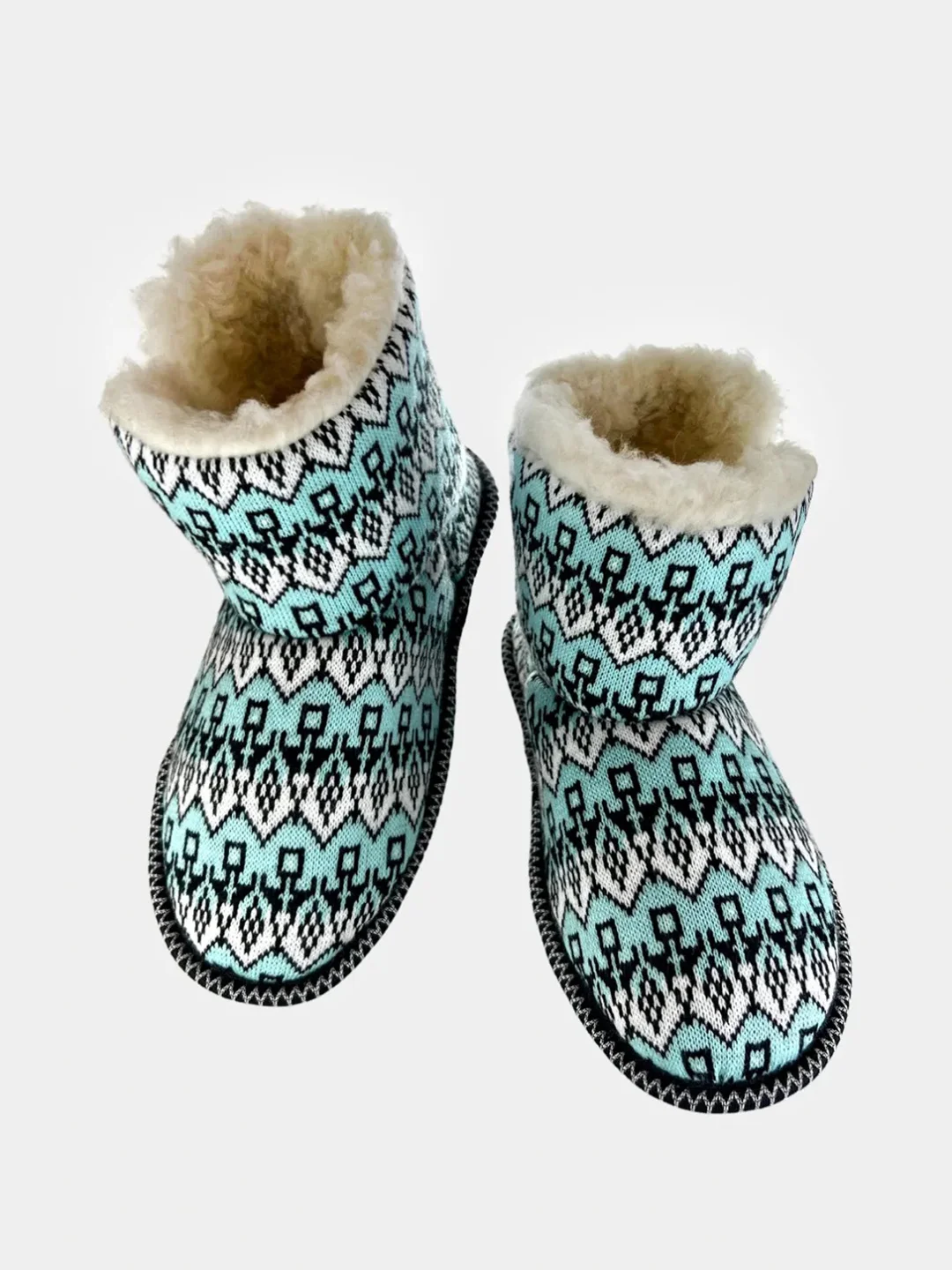 Ледяной чуни-тапочки домашние утепленные Soft Slippers "Вязанка" на подошве ЭВА