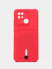 Фуксия чехол для Xiaomi Redmi 10C, Poco C40 / Сяоми Редми 10С, Поко С40, с карманом для карт