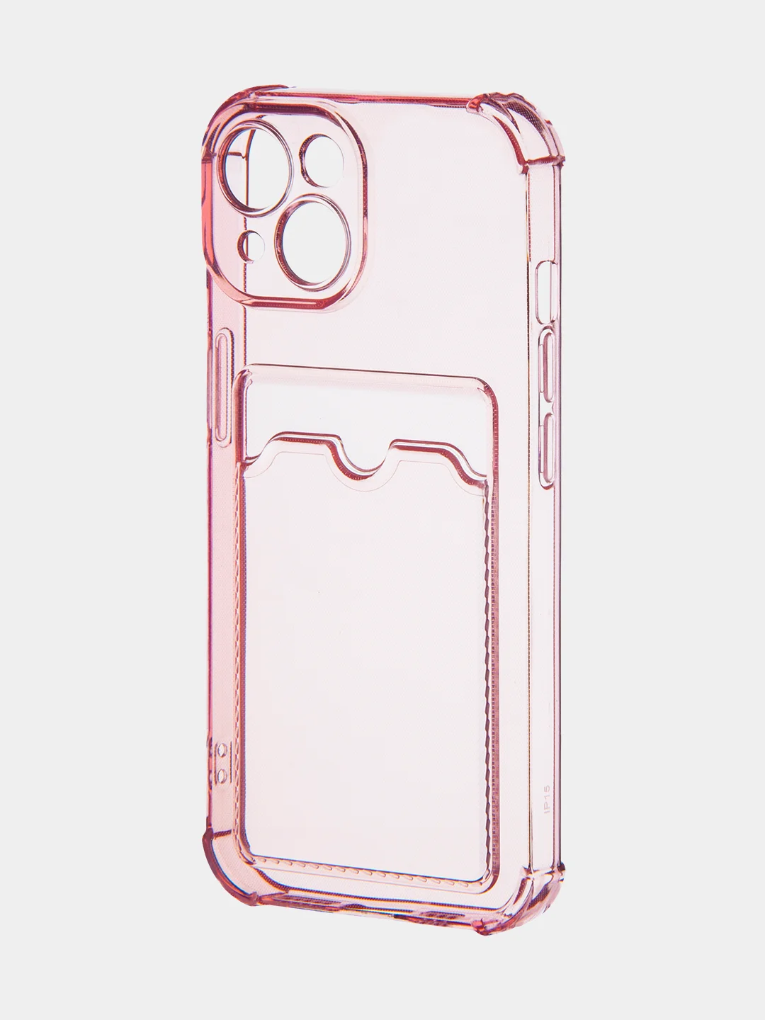 Чехол для iPhone 15 противоударный силиконовый ROSCO с карманом для карт усиленными углами