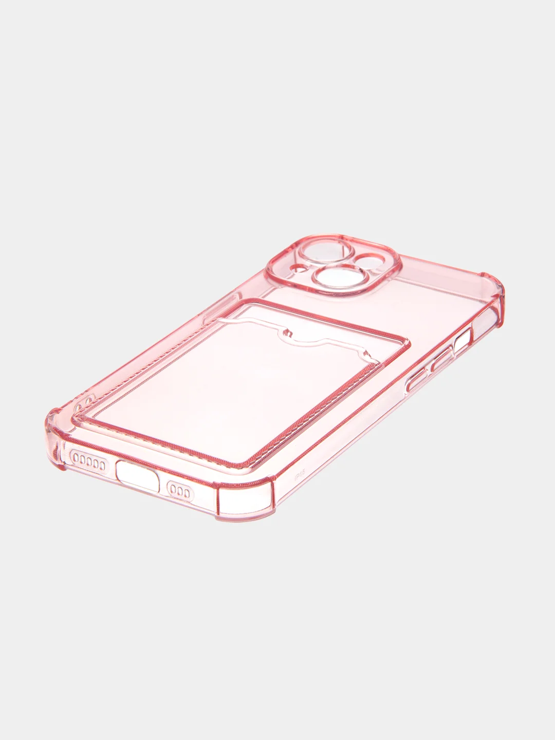 Чехол для iPhone 15 противоударный силиконовый ROSCO с карманом для карт усиленными углами