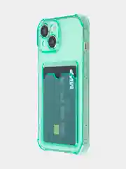 Чехол для iPhone 15 противоударный силиконовый ROSCO с карманом для карт усиленными углами