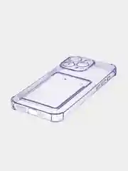 Фиолетовый чехол для iPhone 15 Pro Max противоударный силиконовый ROSCO с карманом для карт, углами
