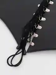 Черный корсет эротический, черный, из искусственной кожи, со шнуровкой