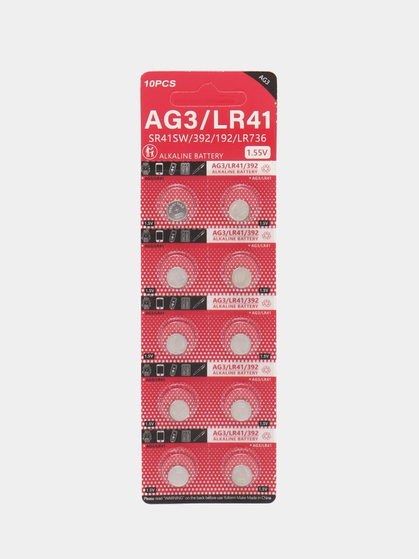 Батарейки LR41, AG3 SR41SW, 392, 192, LR736, алкалиновые, таблеточные для часов