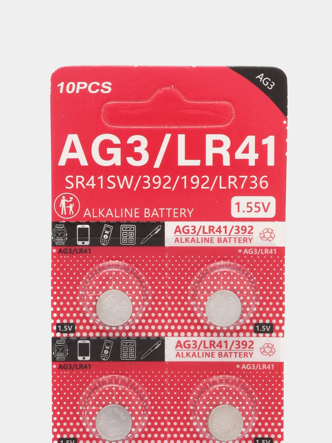 Батарейки LR41, AG3 SR41SW, 392, 192, LR736, алкалиновые, таблеточные для часов