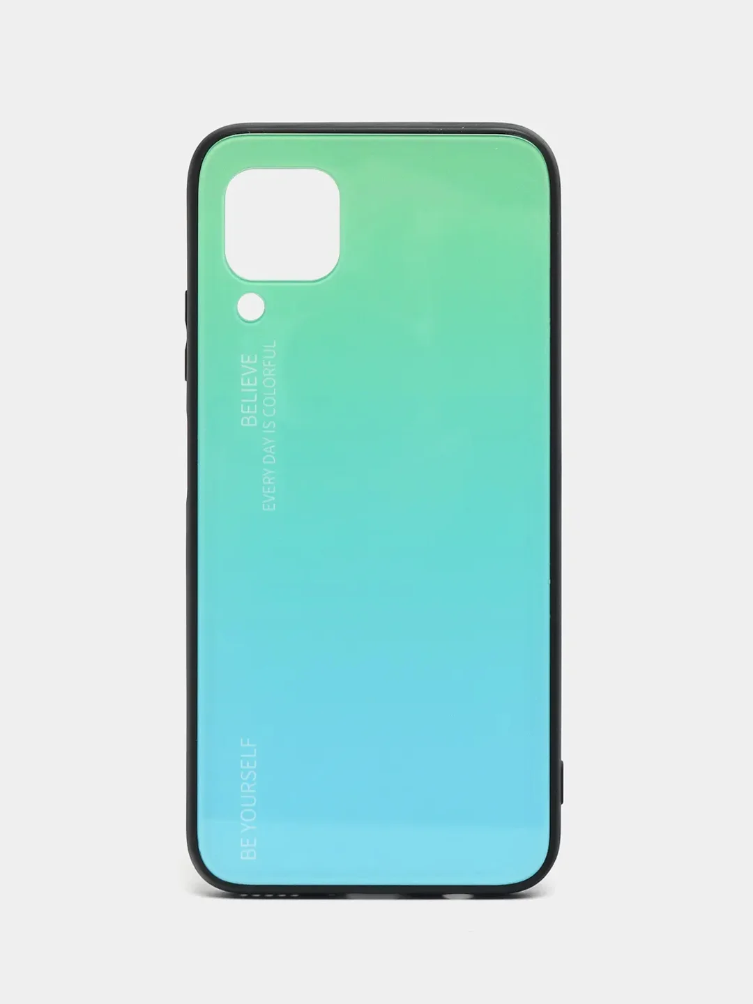 Бирюзовый чехол градиент на Huawei P40 Lite с закаленным стеклом mobios