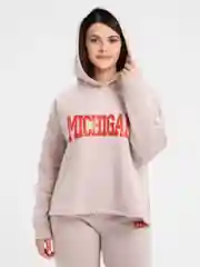 Бежевый женский спортивный костюм, утепленный, с принтом