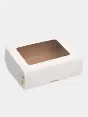 Белый коробка подарочная с окном, 3 шт. / Кондитерская упаковка / 10х8х3,5 см