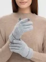 Серый теплые зимние женские перчатки. Сенсорные перчатки