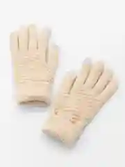Бежевый теплые зимние женские перчатки. Сенсорные перчатки