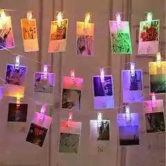Желтый гирлянда с прищепками для фотографий