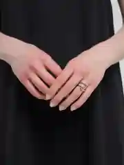 Кольцо двойное геометрическое "Капля"