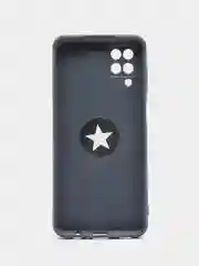 Темно-синий чехол Samsung Galaxy A12 / M12, Самсунг Галакси А12 / М12 силиконовый с кольцом-держателем
