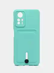 Бирюзовый чехол для Xiaomi Redmi Note 12S (Сяоми Редми Ноут 12С), с карманом для карт