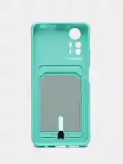 Бирюзовый чехол для Xiaomi Redmi Note 12S (Сяоми Редми Ноут 12С), с карманом для карт