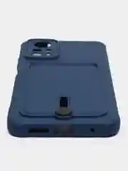 Синий чехол для Xiaomi Redmi Note 12S (Сяоми Редми Ноут 12С), с карманом для карт