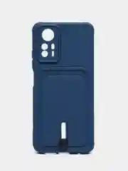 Синий чехол для Xiaomi Redmi Note 12S (Сяоми Редми Ноут 12С), с карманом для карт