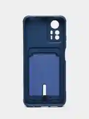 Синий чехол для Xiaomi Redmi Note 12S (Сяоми Редми Ноут 12С), с карманом для карт