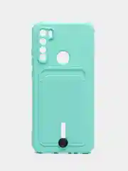 Бирюзовый чехол для Xiaomi Redmi Note 8T (Сяоми Редми Нот 8Т), с карманом для карт