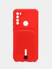 Красный чехол для Xiaomi Redmi Note 8T (Сяоми Редми Нот 8Т), с карманом для карт
