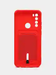 Красный чехол для Xiaomi Redmi Note 8T (Сяоми Редми Нот 8Т), с карманом для карт