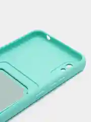 Бирюзовый чехол для Xiaomi Redmi 9A, Сяоми Редми 9А, с карманом для карт