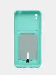 Бирюзовый чехол для Xiaomi Redmi 9A, Сяоми Редми 9А, с карманом для карт
