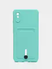 Бирюзовый чехол для Xiaomi Redmi 9A, Сяоми Редми 9А, с карманом для карт