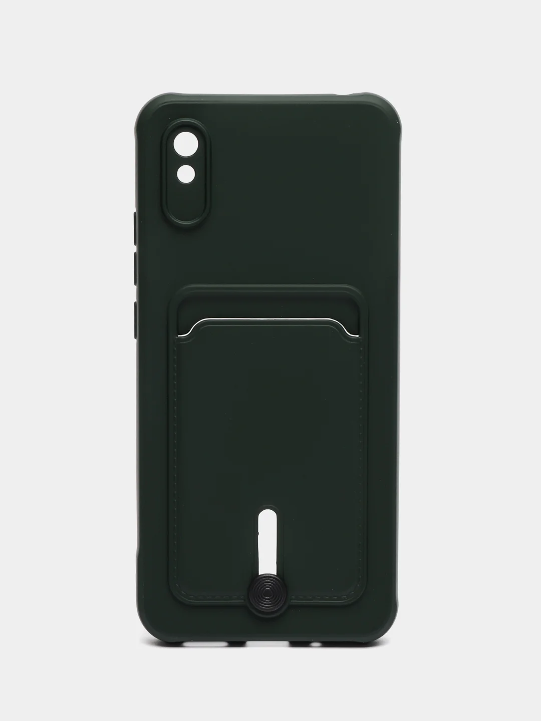 Зеленый чехол для Xiaomi Redmi 9A, Сяоми Редми 9А, с карманом для карт