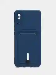 Синий чехол для Xiaomi Redmi 9A, Сяоми Редми 9А, с карманом для карт
