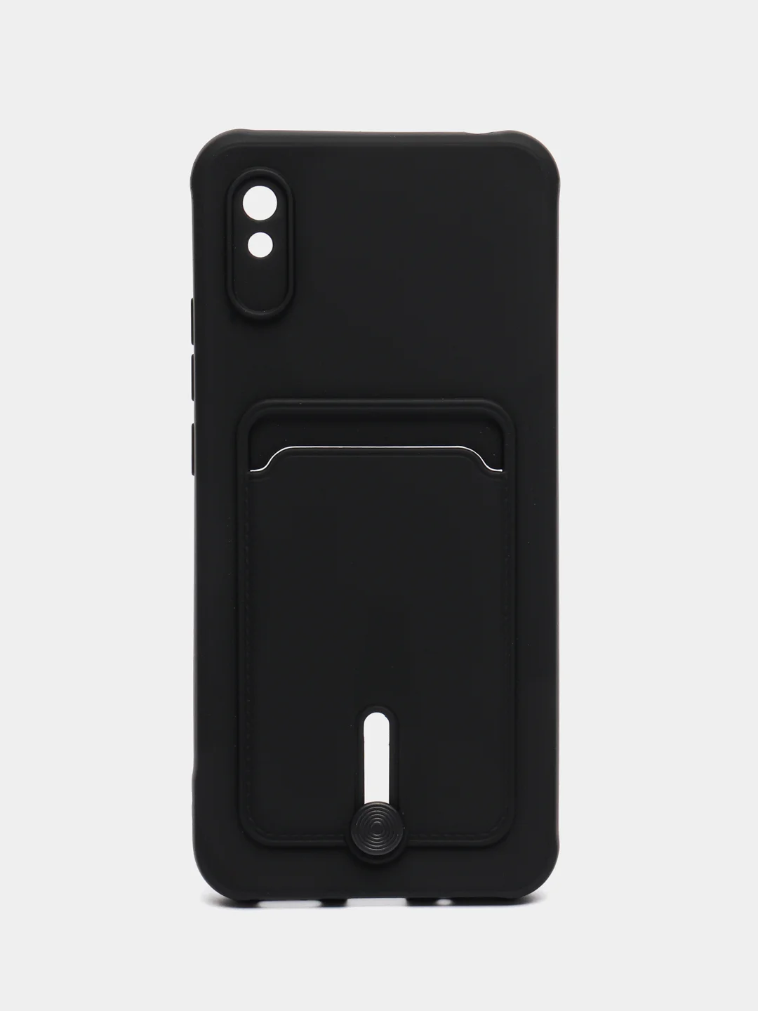 Черный чехол для Xiaomi Redmi 9A, Сяоми Редми 9А, с карманом для карт