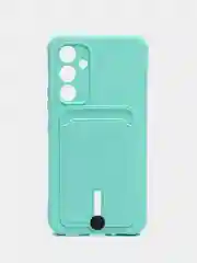 Бирюзовый чехол для Samsung Galaxy A54 (Самсунг Галакси А54), с карманом для карт