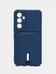 Синий чехол для Samsung Galaxy A54 (Самсунг Галакси А54), с карманом для карт