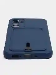 Синий чехол для Samsung Galaxy A54 (Самсунг Галакси А54), с карманом для карт