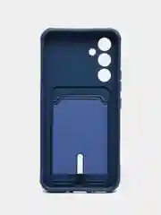 Синий чехол для Samsung Galaxy A54 (Самсунг Галакси А54), с карманом для карт