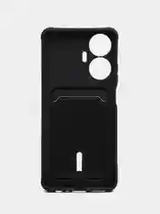 Черный чехол для Realme C55 (Реалми С55), с карманом для карт