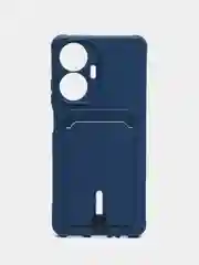 Синий чехол для Realme C55 (Реалми С55), с карманом для карт