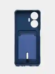 Синий чехол для Realme C55 (Реалми С55), с карманом для карт