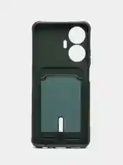 Зеленый чехол для Realme C55 (Реалми С55), с карманом для карт